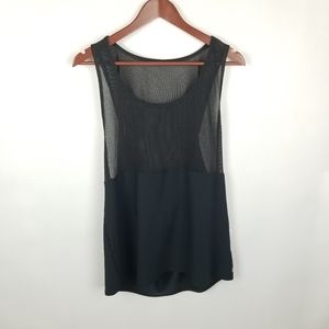 Fabletics NEW Black Sandy Semi-Sheer Tank XXL